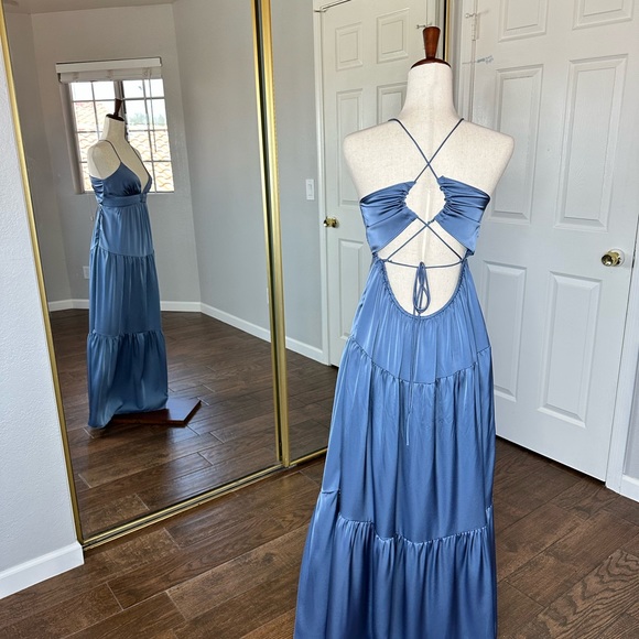 Maxi dress in slate blue by Edit by Nine available in S/M/L - Picture 4 of 6